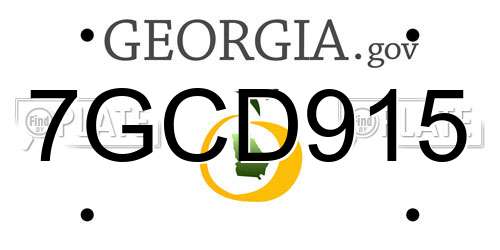 7GCD915 Georgia License Plate