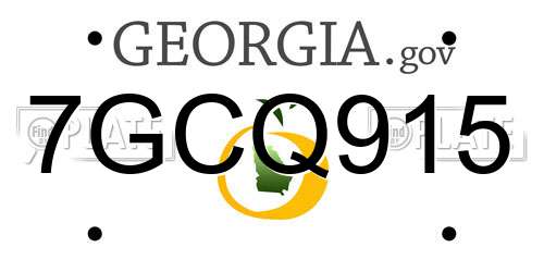 7GCQ915 Georgia License Plate