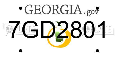 7GD2801 Georgia License Plate