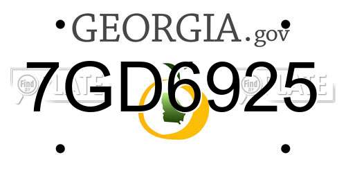 7GD6925 Georgia License Plate