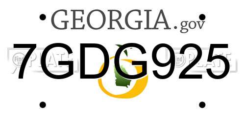 7GDG925 Georgia License Plate