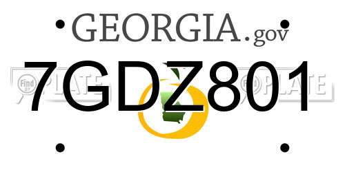 7GDZ801 Georgia License Plate