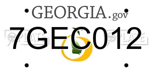 7GEC012 Georgia License Plate