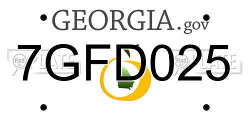 7GFD025 Georgia License Plate