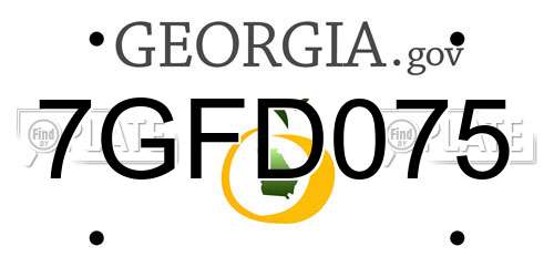 7GFD075 Georgia License Plate