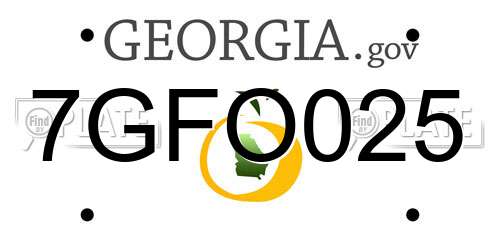 7GFO025 Georgia License Plate