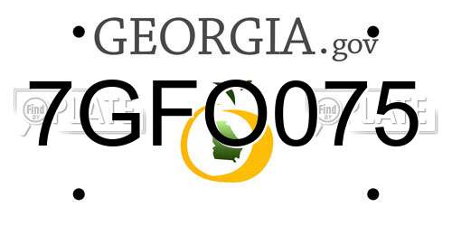 7GFO075 Georgia License Plate