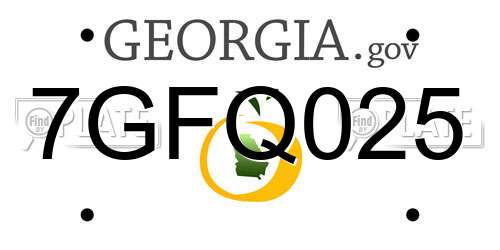 7GFQ025 Georgia License Plate