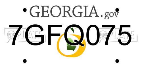 7GFQ075 Georgia License Plate