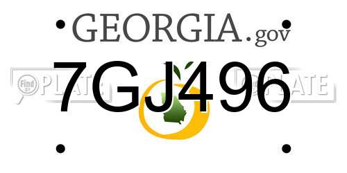 7GJ496 Georgia License Plate