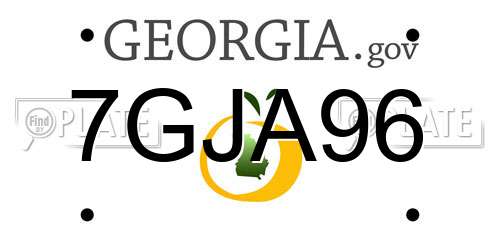 7GJA96 Georgia License Plate