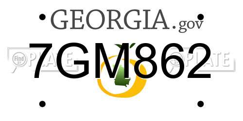 7GM862 Georgia License Plate