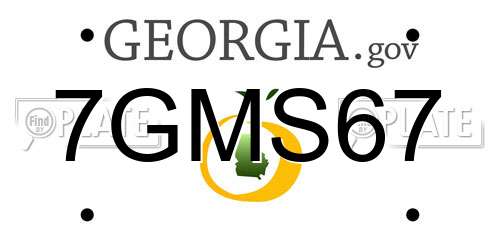 7GMS67 Georgia License Plate