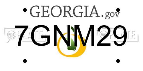 7GNM29 Georgia License Plate