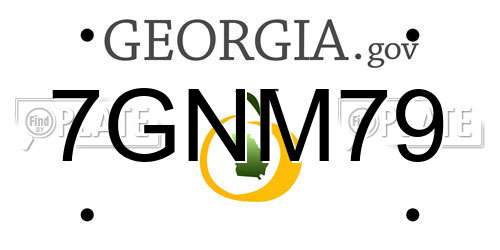 7GNM79 Georgia License Plate