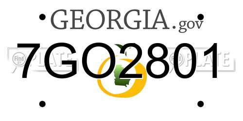 7GO2801 Georgia License Plate