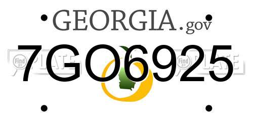 7GO6925 Georgia License Plate