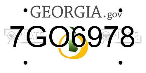 7GO6978 Georgia License Plate