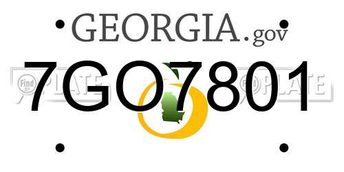 7GO7801 Georgia License Plate