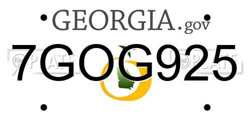 7GOG925 Georgia License Plate
