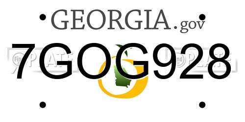 7GOG928 Georgia License Plate
