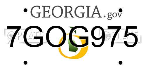 7GOG975 Georgia License Plate