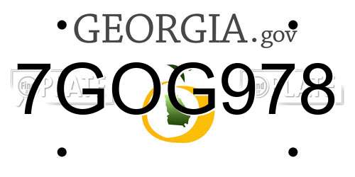 7GOG978 Georgia License Plate