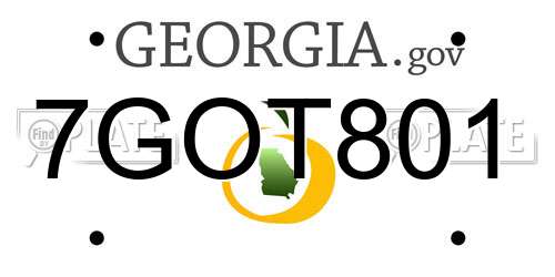 7GOT801 Georgia License Plate