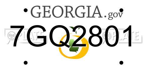 7GQ2801 Georgia License Plate