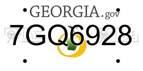 7GQ6928 Georgia License Plate