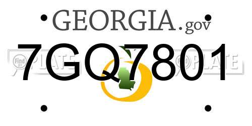 7GQ7801 Georgia License Plate
