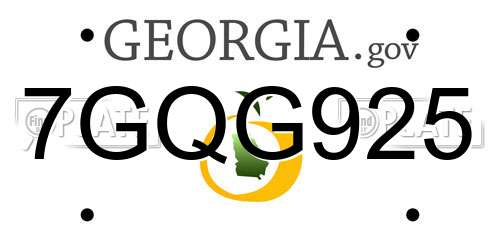 7GQG925 Georgia License Plate