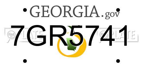 7GR5741 Georgia License Plate