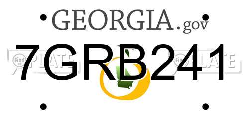 7GRB241 Georgia License Plate