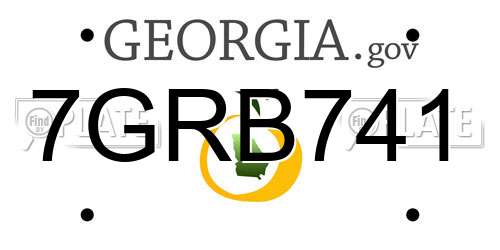 7GRB741 Georgia License Plate
