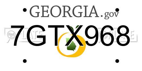 7GTX968 Georgia License Plate