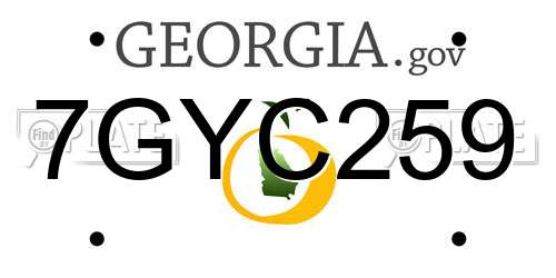 7GYC259 Georgia License Plate