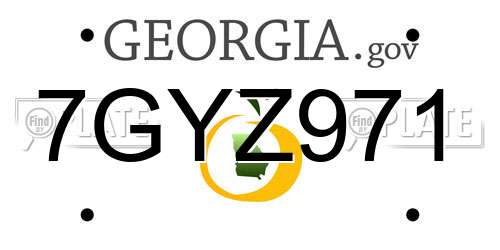 7GYZ971 Georgia License Plate