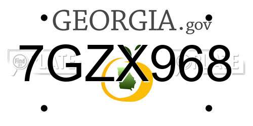 7GZX968 Georgia License Plate