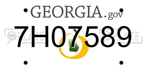 7H07589 Georgia License Plate
