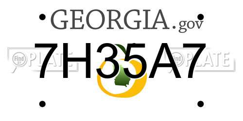 7H35A7 Georgia License Plate