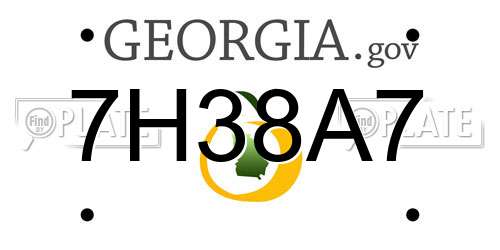 7H38A7 Georgia License Plate
