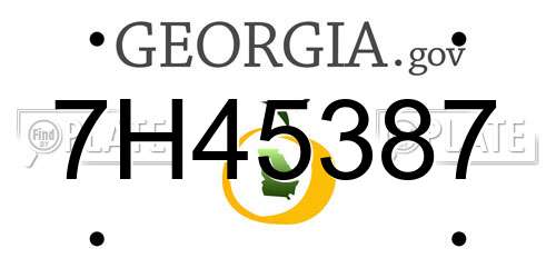 7H45387 Georgia License Plate