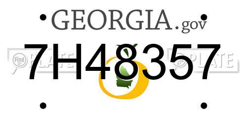 7H48357 Georgia License Plate
