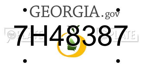 7H48387 Georgia License Plate