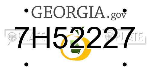 7H52227 Georgia License Plate