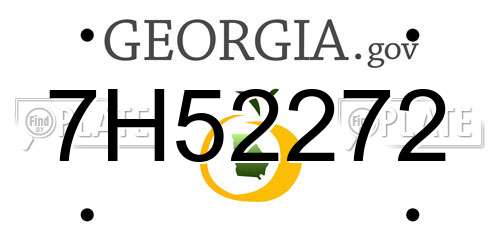 7H52272 Georgia License Plate
