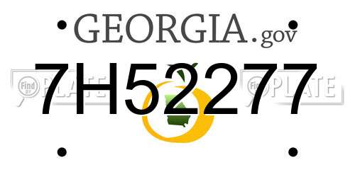 7H52277 Georgia License Plate