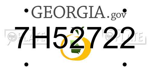 7H52722 Georgia License Plate