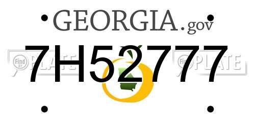 7H52777 Georgia License Plate